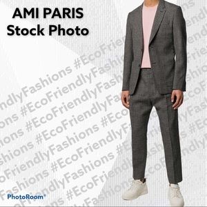 AMI Paris Men’s High-Waisted Pleated Trousers